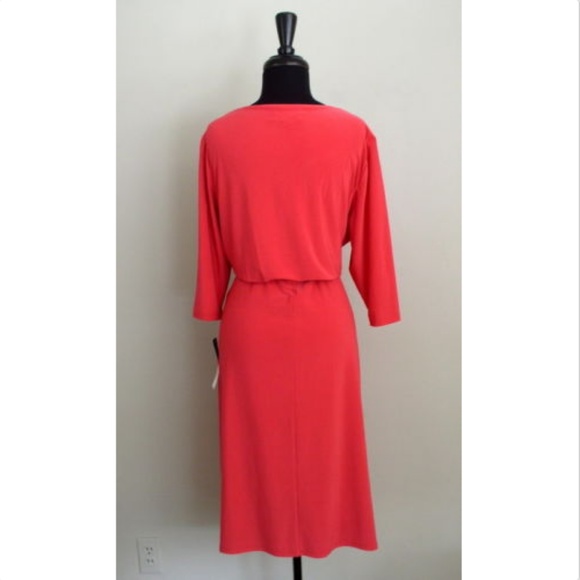 Lauren by Ralph Lauren Coral Belted Dress Sz 14W - Picture 8 of 8